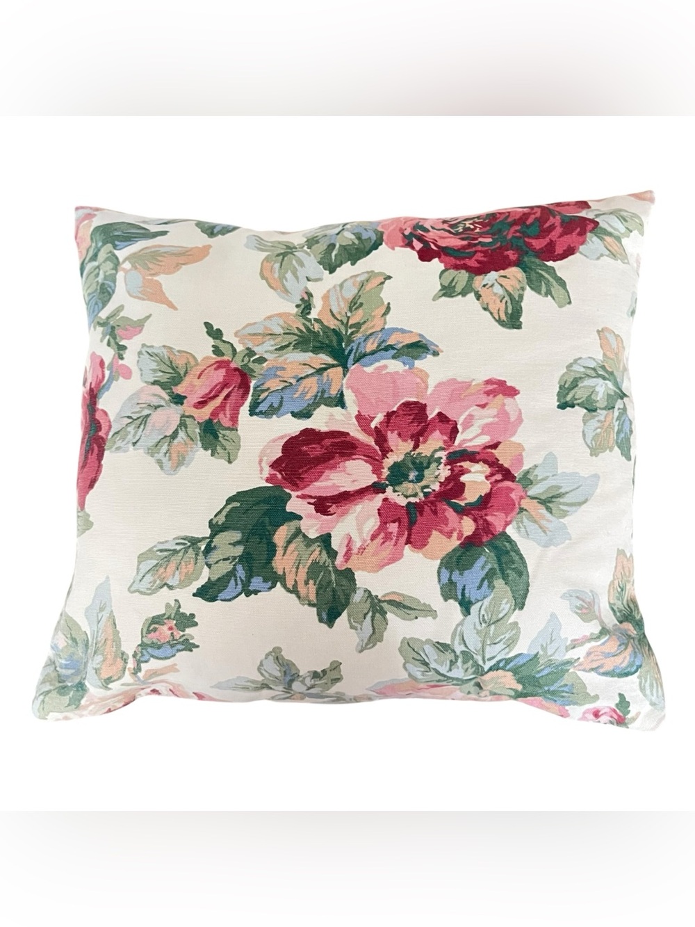 English Country Floral Accent Pillow